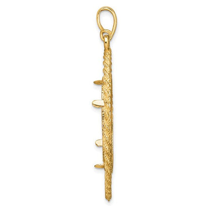 14K Yellow Gold 22 mm Coin Bezel Holder Pendant Charm Greek Key Rope Diamond Cut 1/4 oz American Eagle Panda 2 Rand US $5 Jamestown Prong