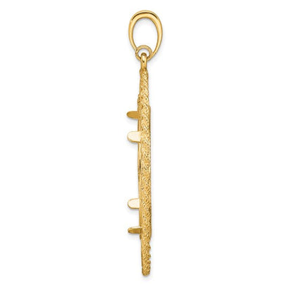 14K Yellow Gold 27 mm Coin Bezel Holder Pendant Charm Greek Key Rope Diamond Cut 1/2 oz American Eagle Panda US $10 Dollar Liberty Indian Prong