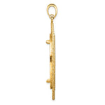 Indlæs billede til gallerivisning 14K Yellow Gold 37 mm Coin Bezel Holder Pendant Charm Greek Key Rope Diamond Cut 50 Peso Prong
