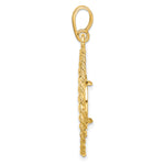 Load image into Gallery viewer, 14K Yellow Gold 13 mm Coin Bezel Holder Pendant Charm Greek Key Rope US $1 Dollar Type 1 and 2 Peso Prong

