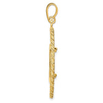 Carregar imagem no visualizador da galeria, 14K Yellow Gold 16.5 mm Coin Bezel Holder Pendant Charm Greek Key Rope 1/10 oz American Eagle Krugerrand Prong
