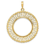 Lade das Bild in den Galerie-Viewer, 14K Yellow Gold 21.6 mm Coin Bezel Holder Pendant Charm Greek Key Rope US $5 Dollar Liberty Indian Statue of Liberty Bald Eagle Congressional Prong
