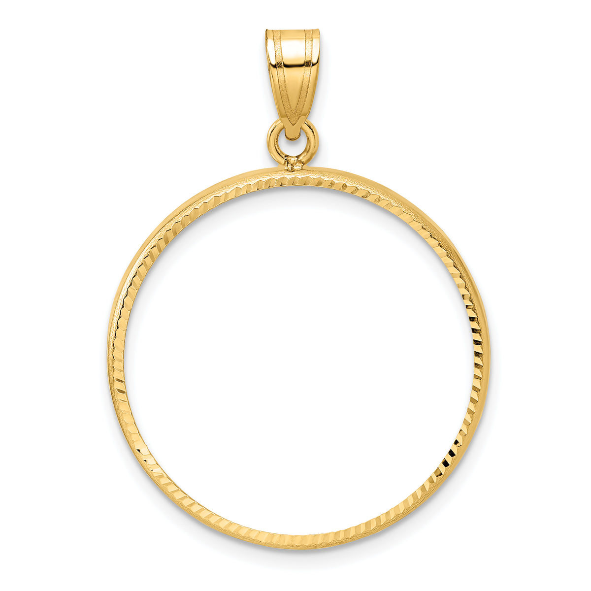 10k yellow gold diamond cut 1/2 oz maple leaf australian nugget kangaroo koala coin bezel holder pendant prong fits 25 mm coins