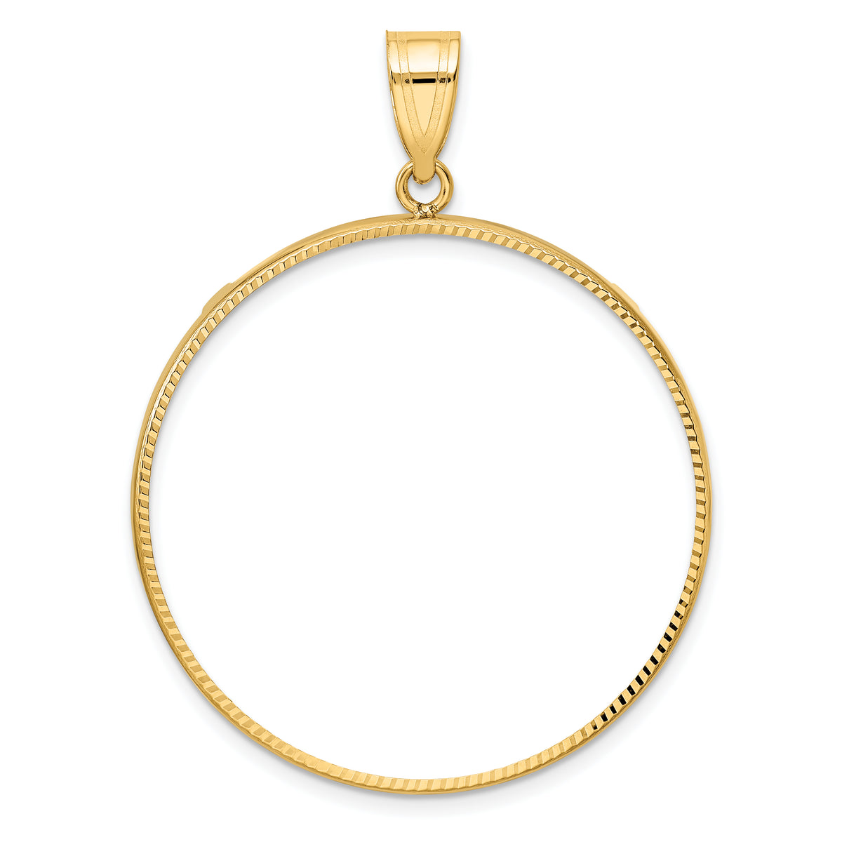 10k yellow gold diamond cut us $20 dollar liberty saint-gaudens coin bezel holder pendant prong fits 34.2 mm coins