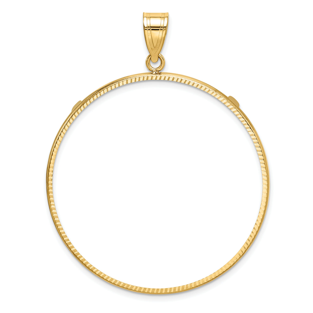 10k yellow gold diamond cut 4 ducat coin bezel holder pendant prong fits 39.5 mm coins