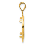 Indlæs billede til gallerivisning 14K Yellow Gold 16.5 mm Coin Bezel Holder Pendant Charm Diamond Cut And Black Enamel Greek Key 1/10 oz American Eagle Krugerrand Prong
