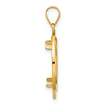 Carica l'immagine nel visualizzatore di Gallery, 14K Yellow Gold 18 mm Coin Bezel Holder Pendant Charm Diamond Cut And Black Enamel Greek Key US Dime 1/10 oz Panda Cat Prong
