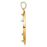 Load image into Gallery viewer, 14K Yellow Gold 32 mm Coin Bezel Holder Pendant Charm Diamond Cut And Black Enamel Greek Key Old US Series 1 oz Panda Australian Nugget Kangaroo Koala Prong

