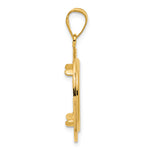 Indlæs billede til gallerivisning 14K Yellow Gold 16.5 mm Coin Bezel Holder Pendant Charm And Black Enamel Greek Key 1/10 oz American Eagle Krugerrand Prong
