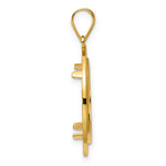 Carica l'immagine nel visualizzatore di Gallery, 14K Yellow Gold 18 mm Coin Bezel Holder Pendant Charm And Black Enamel Greek Key US Dime 1/10 oz Panda Cat Prong
