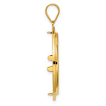 Carica l'immagine nel visualizzatore di Gallery, 14K Yellow Gold 27 mm Coin Bezel Holder Pendant Charm And Black Enamel Greek Key 1/2 oz American Eagle Panda US $10 Dollar Liberty Indian Prong
