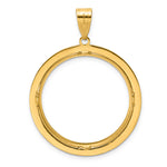 Carica l'immagine nel visualizzatore di Gallery, 14K Yellow Gold 27 mm Coin Bezel Holder Pendant Charm And Black Enamel Greek Key 1/2 oz American Eagle Panda US $10 Dollar Liberty Indian Prong
