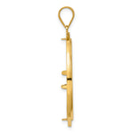 Carica l'immagine nel visualizzatore di Gallery, 14K Yellow Gold 32 mm Coin Bezel Holder Pendant Charm And Black Enamel Greek Key Old US Series 1 oz Panda Australian Nugget Kangaroo Koala Prong
