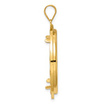 Indlæs billede til gallerivisning 14K Yellow Gold 32.7 mm Coin Bezel Holder Pendant Charm And Black Enamel Greek Key 1 oz American Eagle Cat Krugerrand Prong
