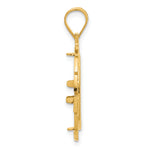 画像をギャラリービューアに読み込む, 14K Yellow Gold 16.5 mm Coin Bezel Holder Pendant Charm Diamond Cut Greek Key 1/10 oz American Eagle Krugerrand Prong
