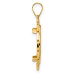 Carica l'immagine nel visualizzatore di Gallery, 14K Yellow Gold 18 mm Coin Bezel Holder Pendant Charm Diamond Cut Greek Key US Dime 1/10 oz Panda Cat Prong
