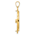 Załaduj obraz do przeglądarki galerii, 14K Yellow Gold 22 mm Coin Bezel Holder Pendant Charm Textured Greek Key 1/4 oz American Eagle Panda 2 Rand US $5 Jamestown Prong
