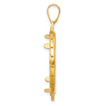 Carica l'immagine nel visualizzatore di Gallery, 14K Yellow Gold 27 mm Coin Bezel Holder Pendant Charm Textured Greek Key 1/2 oz American Eagle Panda US $10 Dollar Liberty Indian Prong
