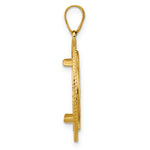 Load image into Gallery viewer, 14K Yellow Gold 18 mm Coin Bezel Holder Pendant Diamond Cut Layered US Dime 1/10 oz Panda Cat Prong
