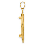 Charger l'image dans la galerie, 14K Yellow Gold 22 mm Coin Bezel Holder Pendant Diamond Cut Layered 1/4 oz American Eagle Panda 2 Rand US $5 Jamestown Prong
