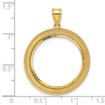 Charger l'image dans la galerie, 14K Yellow Gold 22 mm Coin Bezel Holder Pendant Diamond Cut Layered 1/4 oz American Eagle Panda 2 Rand US $5 Jamestown Prong
