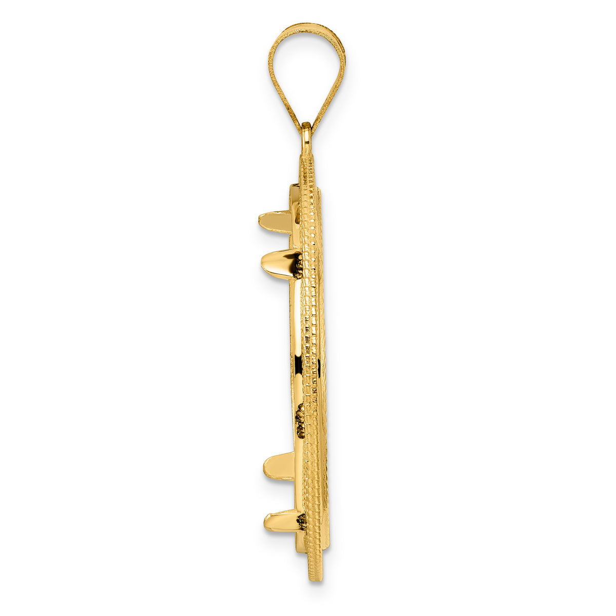 14K Yellow Gold 27 mm Coin Bezel Holder Pendant Diamond Cut Layered 1/2 oz American Eagle Panda US $10 Dollar Liberty Indian Prong