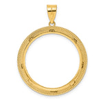 이미지를 갤러리 뷰어에 로드 , 14K Yellow Gold 27 mm Coin Bezel Holder Pendant Diamond Cut Layered 1/2 oz American Eagle Panda US $10 Dollar Liberty Indian Prong
