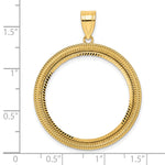 이미지를 갤러리 뷰어에 로드 , 14K Yellow Gold 27 mm Coin Bezel Holder Pendant Diamond Cut Layered 1/2 oz American Eagle Panda US $10 Dollar Liberty Indian Prong

