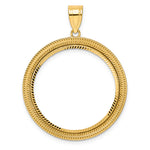 이미지를 갤러리 뷰어에 로드 , 14K Yellow Gold 27 mm Coin Bezel Holder Pendant Diamond Cut Layered 1/2 oz American Eagle Panda US $10 Dollar Liberty Indian Prong
