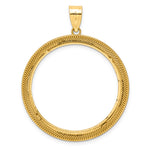 Load image into Gallery viewer, 14K Yellow Gold 32 mm Coin Bezel Holder Pendant Diamond Cut Layered Old US Series 1 oz Panda Australian Nugget Kangaroo Koala Prong
