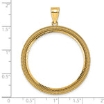 Load image into Gallery viewer, 14K Yellow Gold 32 mm Coin Bezel Holder Pendant Diamond Cut Layered Old US Series 1 oz Panda Australian Nugget Kangaroo Koala Prong
