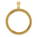 Load image into Gallery viewer, 14K Yellow Gold 32 mm Coin Bezel Holder Pendant Diamond Cut Layered Old US Series 1 oz Panda Australian Nugget Kangaroo Koala Prong
