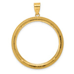Charger l'image dans la galerie, 14K Yellow Gold 32.7 mm Coin Bezel Holder Pendant Diamond Cut Layered 1 oz American Eagle Cat Krugerrand Prong
