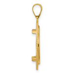 Lataa kuva Galleria-katseluun, 14K Yellow Gold 18 mm Coin Bezel Holder Pendant Textured Layered US Dime 1/10 oz Panda Cat Prong
