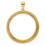 Lataa kuva Galleria-katseluun, 14K Yellow Gold 32 mm Coin Bezel Holder Pendant Textured Layered Old US Series 1 oz Panda Australian Nugget Kangaroo Koala Prong

