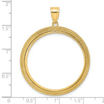 Lataa kuva Galleria-katseluun, 14K Yellow Gold 32 mm Coin Bezel Holder Pendant Textured Layered Old US Series 1 oz Panda Australian Nugget Kangaroo Koala Prong
