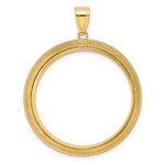 Lataa kuva Galleria-katseluun, 14K Yellow Gold 32 mm Coin Bezel Holder Pendant Textured Layered Old US Series 1 oz Panda Australian Nugget Kangaroo Koala Prong
