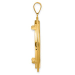 Load image into Gallery viewer, 14K Yellow Gold 32.7 mm Coin Bezel Holder Pendant Textured Layered 1 oz American Eagle Cat Krugerrand Prong
