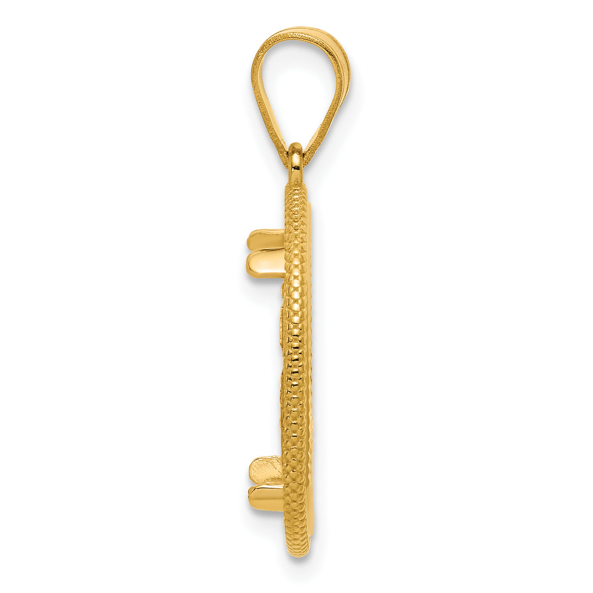14K Yellow Gold 16.5 mm Coin Bezel Holder Pendant Diamond Cut Popcorn 1/10 oz American Eagle Krugerrand Prong