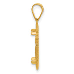Lade das Bild in den Galerie-Viewer, 14K Yellow Gold 16.5 mm Coin Bezel Holder Pendant Diamond Cut Popcorn 1/10 oz American Eagle Krugerrand Prong
