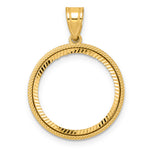 Charger l'image dans la galerie, 14K Yellow Gold 18 mm Coin Bezel Holder Pendant Diamond Cut Popcorn US Dime 1/10 oz Panda Cat Prong
