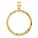 Загрузить изображение в средство просмотра галереи, 14K Yellow Gold 27 mm Coin Bezel Holder Pendant Diamond Cut Popcorn 1/2 oz American Eagle Panda US $10 Dollar Liberty Indian Prong
