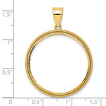 Загрузить изображение в средство просмотра галереи, 14K Yellow Gold 27 mm Coin Bezel Holder Pendant Diamond Cut Popcorn 1/2 oz American Eagle Panda US $10 Dollar Liberty Indian Prong
