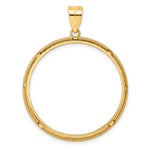 Carregar imagem no visualizador da galeria, 14K Yellow Gold 32 mm Coin Bezel Holder Pendant Diamond Cut Popcorn Old US Series 1 oz Panda Australian Nugget Kangaroo Koala Prong
