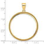 Carregar imagem no visualizador da galeria, 14K Yellow Gold 32 mm Coin Bezel Holder Pendant Diamond Cut Popcorn Old US Series 1 oz Panda Australian Nugget Kangaroo Koala Prong
