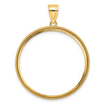 Carregar imagem no visualizador da galeria, 14K Yellow Gold 32 mm Coin Bezel Holder Pendant Diamond Cut Popcorn Old US Series 1 oz Panda Australian Nugget Kangaroo Koala Prong
