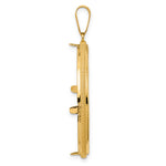 Lade das Bild in den Galerie-Viewer, 14K Yellow Gold 32.7 mm Coin Bezel Holder Pendant Diamond Cut Popcorn 1 oz American Eagle Cat Krugerrand Prong
