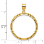 Lade das Bild in den Galerie-Viewer, 14K Yellow Gold 22 mm Coin Bezel Holder Pendant Beaded 1/4 oz American Eagle Panda 2 Rand US $5 Jamestown Prong
