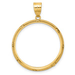 Afbeelding in Gallery-weergave laden, 14K Yellow Gold 27 mm Coin Bezel Holder Pendant Beaded 1/2 oz American Eagle Panda US $10 Dollar Liberty Indian Prong

