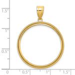 Afbeelding in Gallery-weergave laden, 14K Yellow Gold 27 mm Coin Bezel Holder Pendant Beaded 1/2 oz American Eagle Panda US $10 Dollar Liberty Indian Prong
